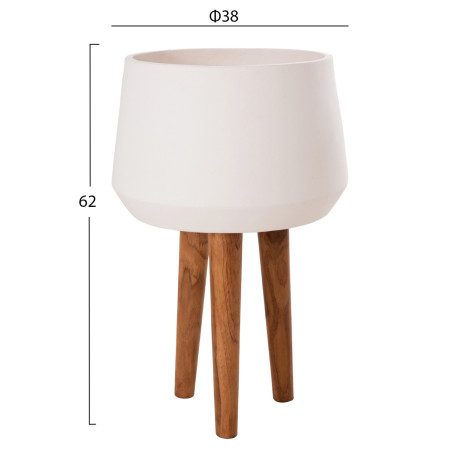 ΓΛΑΣΤΡΑ ΕΣΩΤ.ΧΩΡΟΥ QUAN HM4680.02L FIBER CEMENT ΛΕΥΚΟ--ΒΑΣΗ TEAK Φ40x85Υεκ