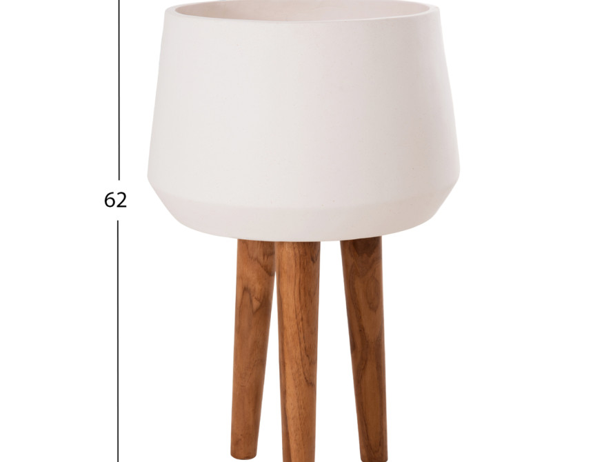 ΓΛΑΣΤΡΑ ΕΣΩΤ.ΧΩΡΟΥ QUAN HM4680.02L FIBER CEMENT ΛΕΥΚΟ--ΒΑΣΗ TEAK Φ40x85Υεκ