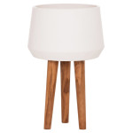 ΓΛΑΣΤΡΑ ΕΣΩΤ.ΧΩΡΟΥ QUAN HM4680.02L FIBER CEMENT ΛΕΥΚΟ--ΒΑΣΗ TEAK Φ40x85Υεκ