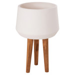 ΓΛΑΣΤΡΑ ΕΣΩΤ.ΧΩΡΟΥ QUAN HM4680.02L FIBER CEMENT ΛΕΥΚΟ--ΒΑΣΗ TEAK Φ40x85Υεκ