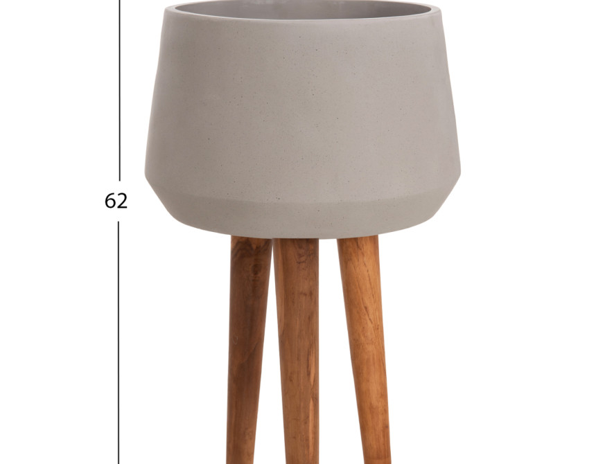 ΓΛΑΣΤΡΑ ΕΣΩΤ.ΧΩΡΟΥ QUAN HM4680.03L FIBER CEMENT ΓΚΡΙ--ΒΑΣΗ TEAK Φ38x62Υεκ