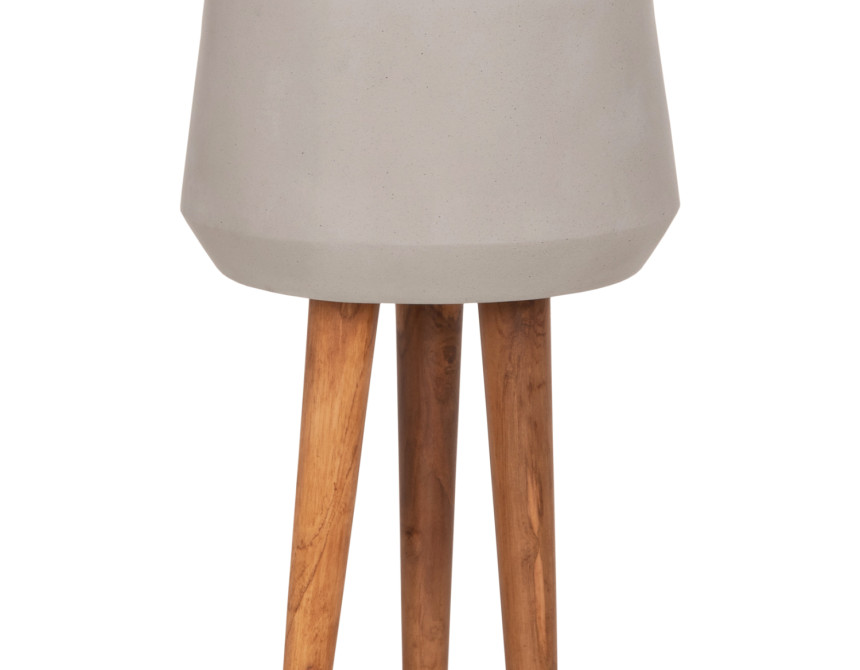 ΓΛΑΣΤΡΑ ΕΣΩΤ.ΧΩΡΟΥ QUAN HM4680.03L FIBER CEMENT ΓΚΡΙ--ΒΑΣΗ TEAK Φ38x62Υεκ
