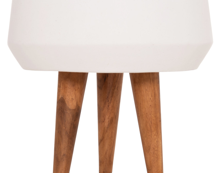 ΓΛΑΣΤΡΑ ΕΣΩΤ.ΧΩΡΟΥ QUAN HM4680.02M FIBER CEMENT ΛΕΥΚΟ--ΒΑΣΗ TEAK Φ35x50Υεκ