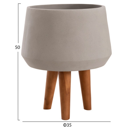ΓΛΑΣΤΡΑ ΕΣΩΤ.ΧΩΡΟΥ QUAN HM4680.03M FIBER CEMENT ΓΚΡΙ--ΒΑΣΗ TEAK Φ35x50Υεκ