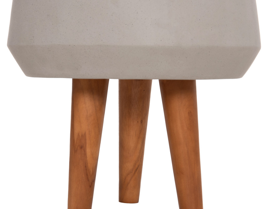ΓΛΑΣΤΡΑ ΕΣΩΤ.ΧΩΡΟΥ QUAN HM4680.03M FIBER CEMENT ΓΚΡΙ--ΒΑΣΗ TEAK Φ35x50Υεκ