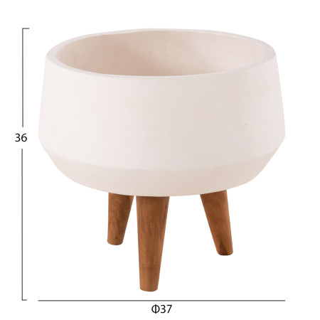 ΓΛΑΣΤΡΑ ΕΣΩΤ.ΧΩΡΟΥ QUAN HM4680.02S FIBER CEMENT ΛΕΥΚΟ--ΒΑΣΗ TEAK Φ40x50Υεκ