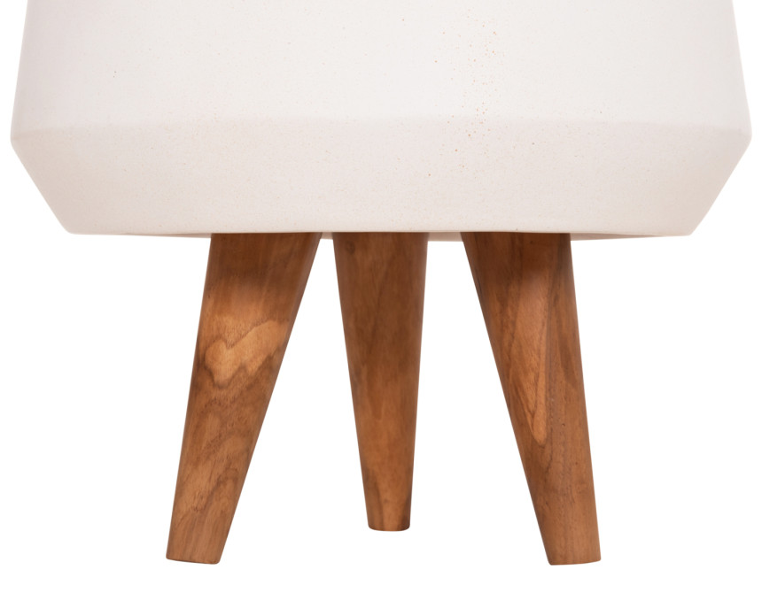 ΓΛΑΣΤΡΑ ΕΣΩΤ.ΧΩΡΟΥ QUAN HM4680.02S FIBER CEMENT ΛΕΥΚΟ--ΒΑΣΗ TEAK Φ40x50Υεκ