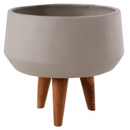 ΓΛΑΣΤΡΑ ΕΣΩΤ.ΧΩΡΟΥ QUAN HM4680.03S FIBER CEMENT ΓΚΡΙ--ΒΑΣΗ TEAK Φ40x50Υεκ