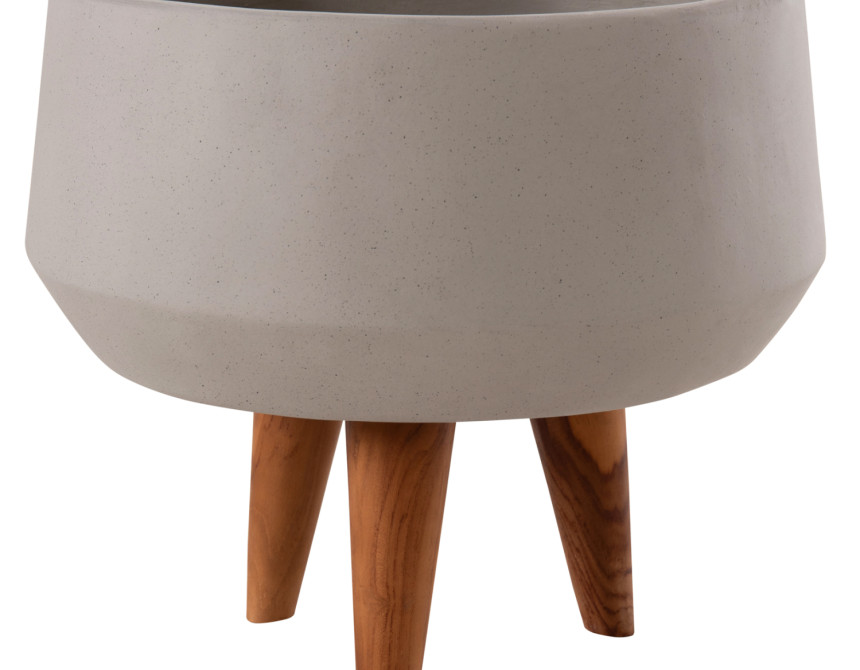 ΓΛΑΣΤΡΑ ΕΣΩΤ.ΧΩΡΟΥ QUAN HM4680.03S FIBER CEMENT ΓΚΡΙ--ΒΑΣΗ TEAK Φ40x50Υεκ