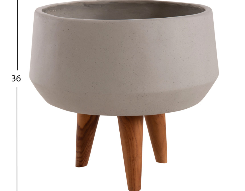 ΓΛΑΣΤΡΑ ΕΣΩΤ.ΧΩΡΟΥ QUAN HM4680.03S FIBER CEMENT ΓΚΡΙ--ΒΑΣΗ TEAK Φ40x50Υεκ