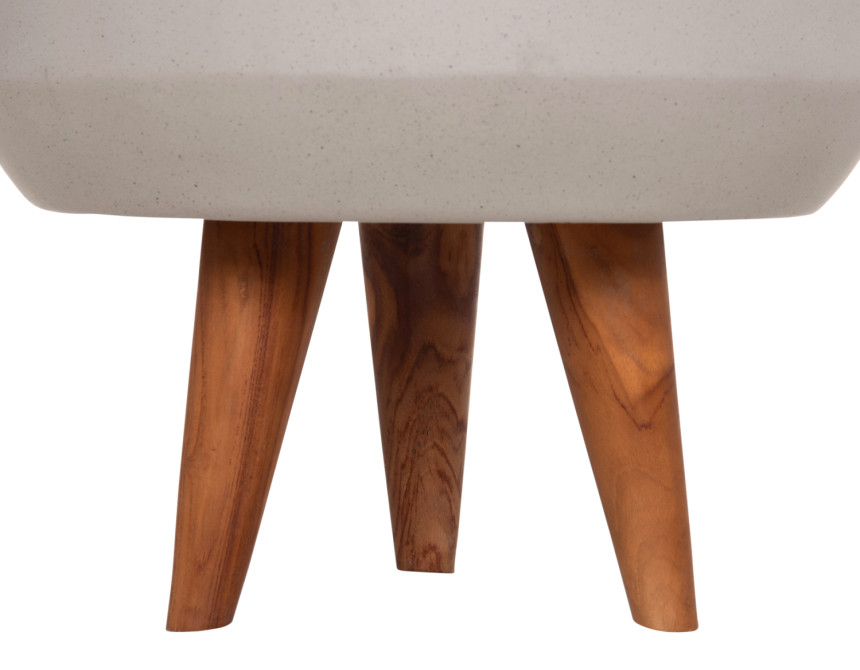 ΓΛΑΣΤΡΑ ΕΣΩΤ.ΧΩΡΟΥ QUAN HM4680.03S FIBER CEMENT ΓΚΡΙ--ΒΑΣΗ TEAK Φ40x50Υεκ