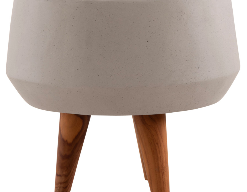 ΓΛΑΣΤΡΑ ΕΣΩΤ.ΧΩΡΟΥ QUAN HM4680.03S FIBER CEMENT ΓΚΡΙ--ΒΑΣΗ TEAK Φ40x50Υεκ