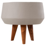 ΓΛΑΣΤΡΑ ΕΣΩΤ.ΧΩΡΟΥ QUAN HM4680.03S FIBER CEMENT ΓΚΡΙ--ΒΑΣΗ TEAK Φ40x50Υεκ