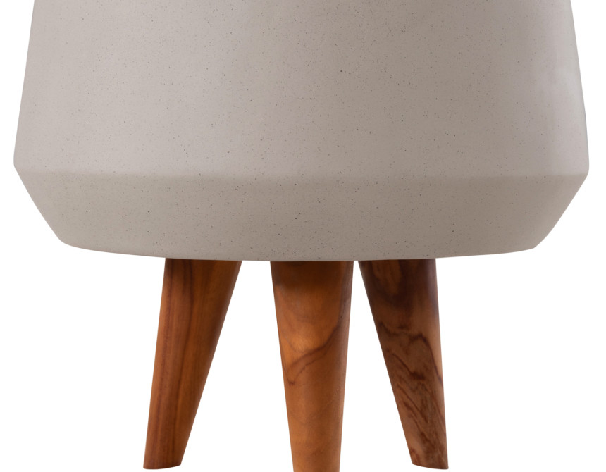 ΓΛΑΣΤΡΑ ΕΣΩΤ.ΧΩΡΟΥ QUAN HM4680.03S FIBER CEMENT ΓΚΡΙ--ΒΑΣΗ TEAK Φ40x50Υεκ