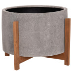 ΓΛΑΣΤΡΑ ΕΣΩΤ.ΧΩΡΟΥ HOFF HM4682.03L FIBER CEMENT ΓΚΡΙ-TEAK ΒΑΣΗ Φ50x35Υεκ