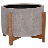ΓΛΑΣΤΡΑ ΕΣΩΤ.ΧΩΡΟΥ HOFF HM4682.03L FIBER CEMENT ΓΚΡΙ-TEAK ΒΑΣΗ Φ50x35Υεκ