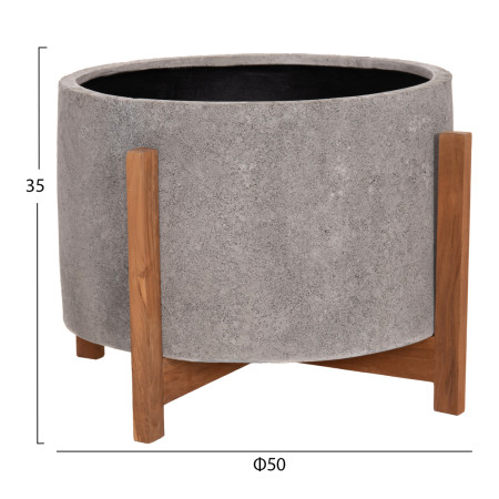 ΓΛΑΣΤΡΑ ΕΣΩΤ.ΧΩΡΟΥ HOFF HM4682.03L FIBER CEMENT ΓΚΡΙ-TEAK ΒΑΣΗ Φ50x35Υεκ