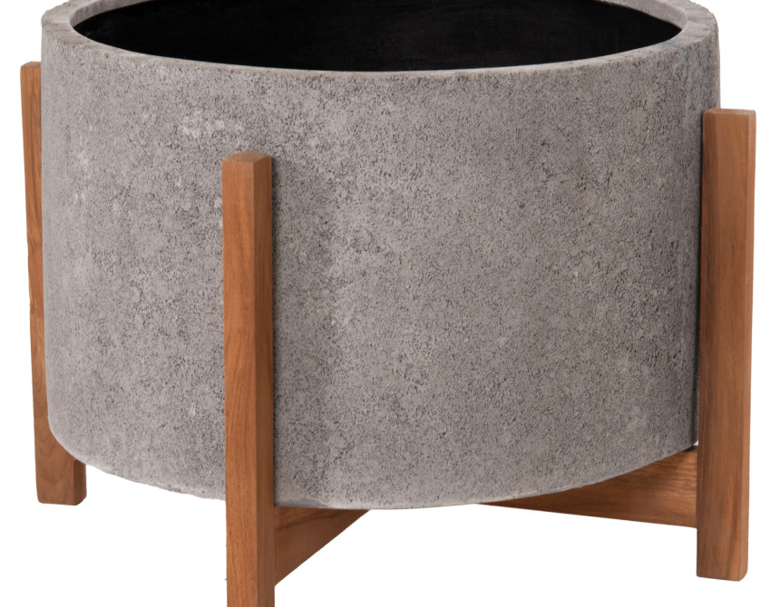 ΓΛΑΣΤΡΑ ΕΣΩΤ.ΧΩΡΟΥ HOFF HM4682.03L FIBER CEMENT ΓΚΡΙ-TEAK ΒΑΣΗ Φ50x35Υεκ