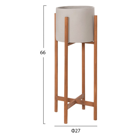 ΓΛΑΣΤΡΑ ΕΣΩΤ.ΧΩΡΟΥ RENTIL HM4684.03L FIBER CEMENT ΧΡΩΜΑ ΓΚΡΙ--ΒΑΣΗ TEAK Φ25x65Υ
