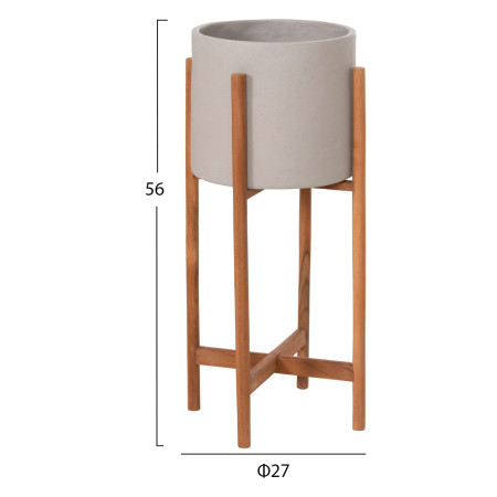 ΓΛΑΣΤΡΑ ΕΣΩΤ.ΧΩΡΟΥ RENTIL HM4684.03S FIBER CEMENT ΧΡΩΜΑ ΓΚΡΙ--ΒΑΣΗ TEAK Φ25x55Υ
