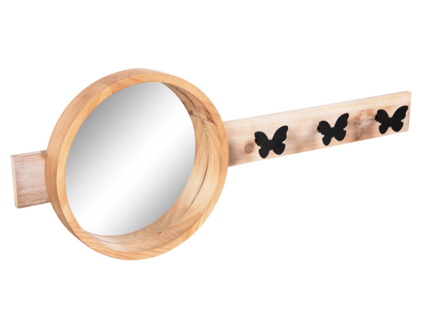 ΚΑΘΡΕΠΤΗΣ ΤΟΙΧΟΥ ΣΤΡΟΓΓΥΛΟΣ SCUTTLE HM4222 FIR WOOD&MDF-BLACK METAL 80x6,5x30,5Υεκ.