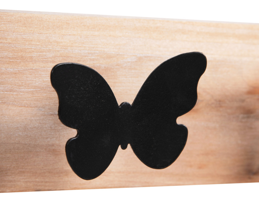 ΚΑΘΡΕΠΤΗΣ ΤΟΙΧΟΥ ΣΤΡΟΓΓΥΛΟΣ SCUTTLE HM4222 FIR WOOD&MDF-BLACK METAL 80x6,5x30,5Υεκ.