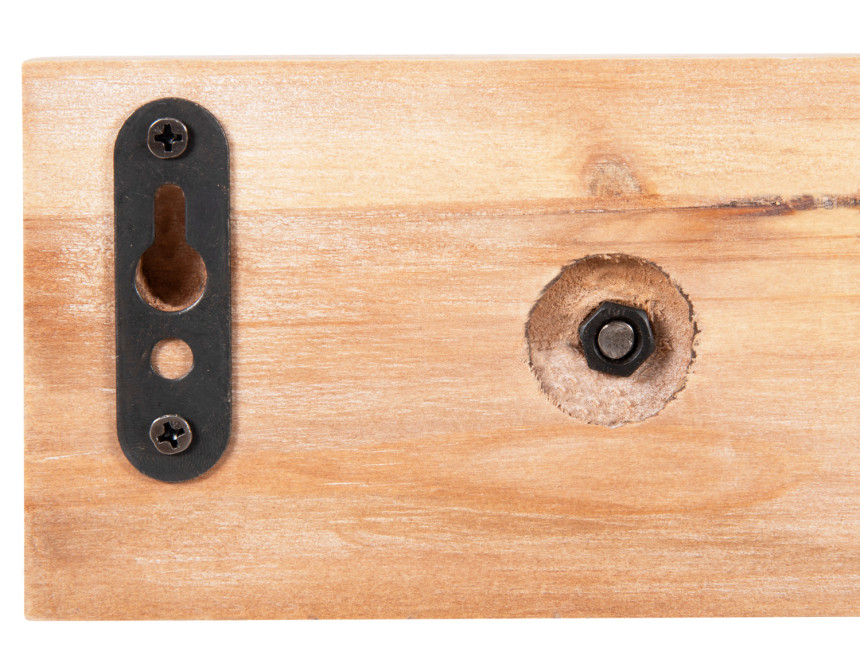 ΚΑΘΡΕΠΤΗΣ ΤΟΙΧΟΥ ΣΤΡΟΓΓΥΛΟΣ SCUTTLE HM4222 FIR WOOD&MDF-BLACK METAL 80x6,5x30,5Υεκ.