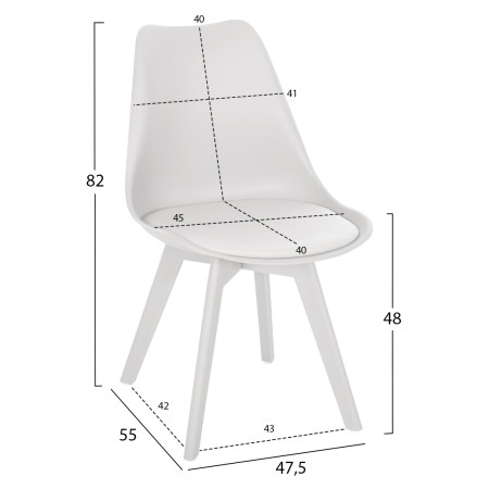 ΚΑΡΕΚΛΑ VEGAS HM0033.31 ΠΟΛΥΠΡΟΠΥΛΕΝΙΟΥ-PU- ΛΕΥΚΟ 47,5x55x82 εκ.