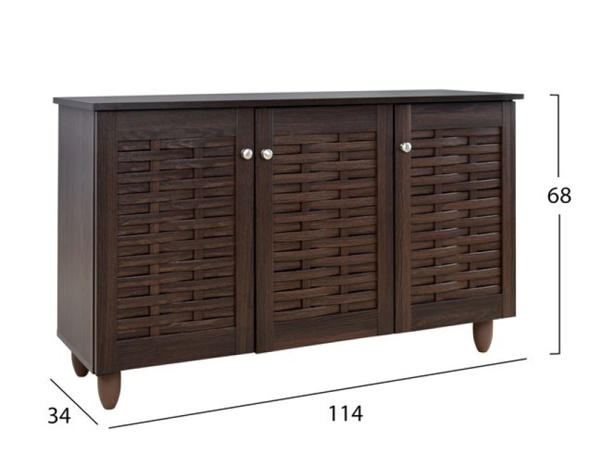 ΠΑΠΟΥΤΣΟΘΗΚΗ-ΝΤΟΥΛΑΠΙ 3 ΠΟΡΤΕΣ IGGY HM2211.01 WENGE 114Χ34Χ68εκ.
