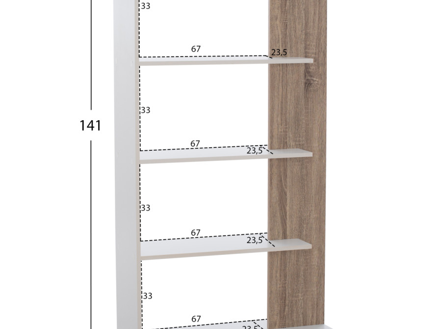 ΒΙΒΛΙΟΘΗΚΗ HARVEY HM8770 80X23X141 ΛΕΥΚΟ