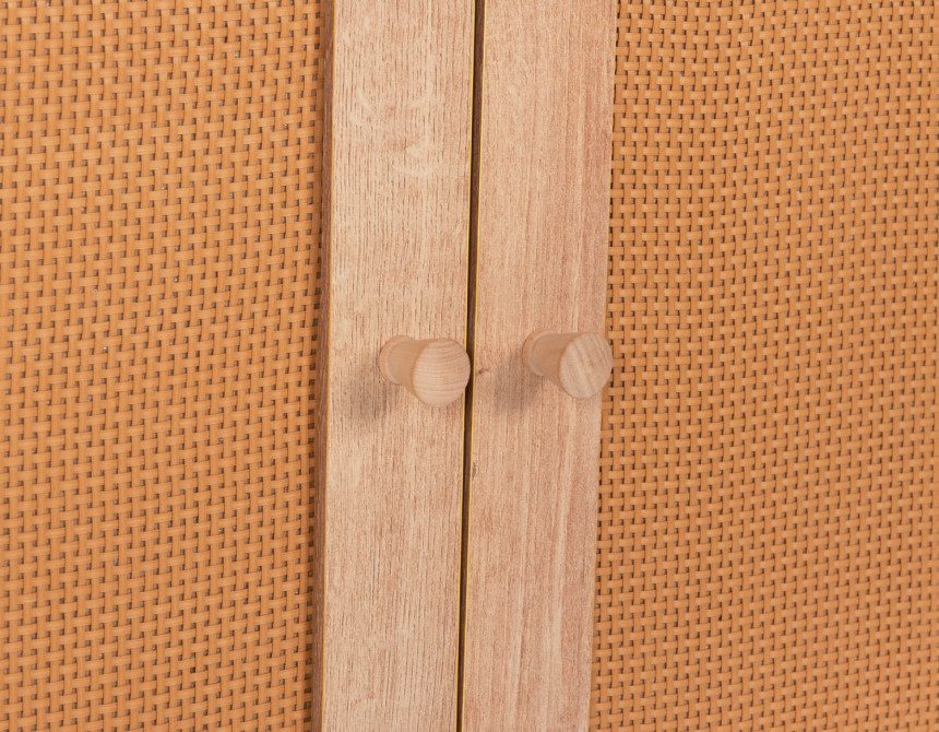 ΜΠΟΥΦΕΣ COLM HM9440.11 ΜΕΛΑΜΙΝΗΣ & ΣΥΝΘΕΤΙΚΟ RATTAN ΣΤΙΣ 4 ΠΟΡΤΕΣ 160x39,5x71Yεκ.