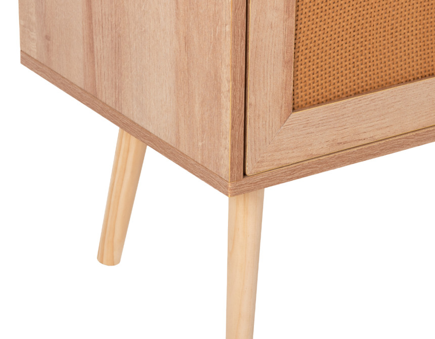 ΜΠΟΥΦΕΣ COLM HM9440.11 ΜΕΛΑΜΙΝΗΣ & ΣΥΝΘΕΤΙΚΟ RATTAN ΣΤΙΣ 4 ΠΟΡΤΕΣ 160x39,5x71Yεκ.