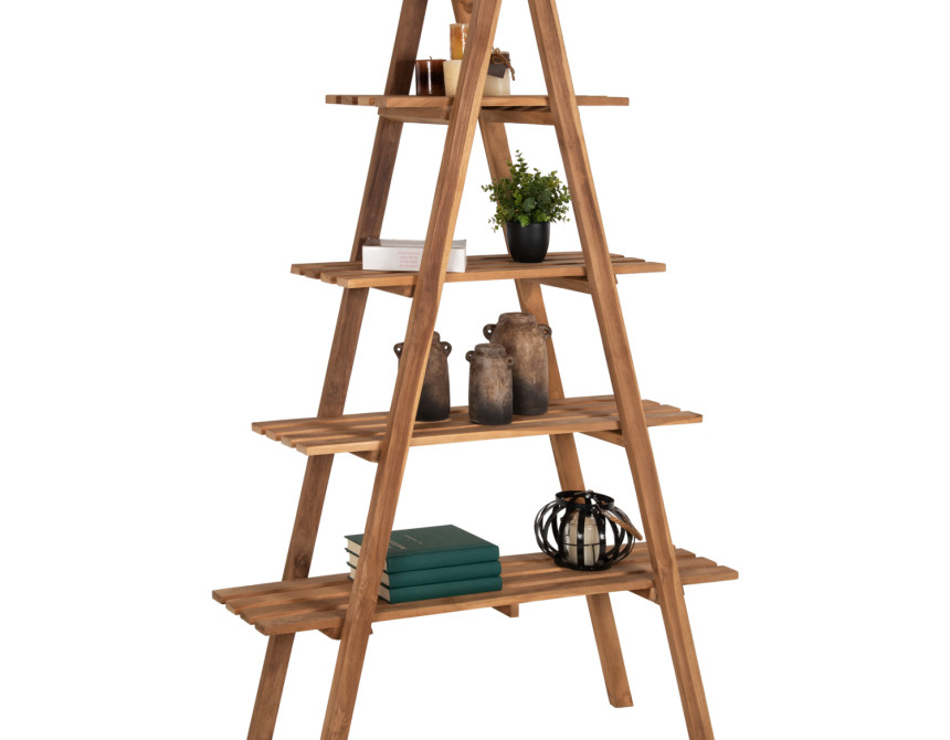 ΒΙΒΛΙΟΘΗΚΗ STAM HM7895 TEAK ΞΥΛΟ ΣΕ ΦΥΣΙΚΟ ΧΡΩΜΑ 120x33x180Y εκ.