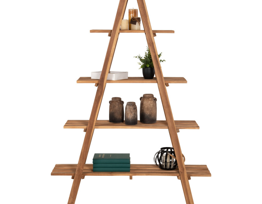 ΒΙΒΛΙΟΘΗΚΗ STAM HM7895 TEAK ΞΥΛΟ ΣΕ ΦΥΣΙΚΟ ΧΡΩΜΑ 120x33x180Y εκ.