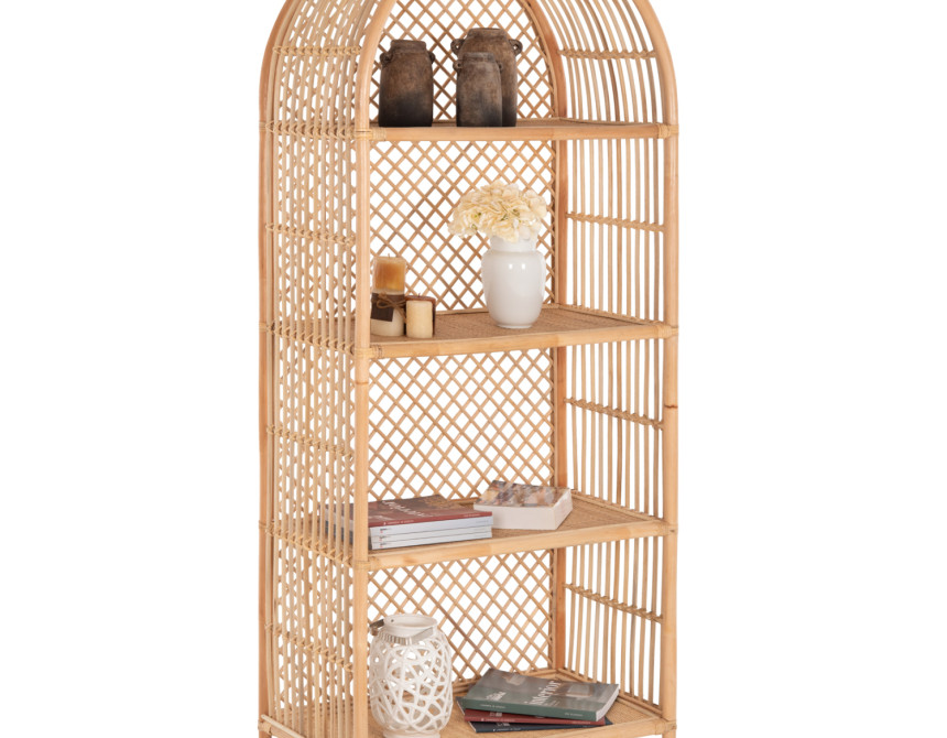 ΒΙΒΛΙΟΘΗΚΗ HM9552 ΑΠΟ ΦΥΣΙΚΟ RATTAN ΣΕ ΦΥΣΙΚΟ ΧΡΩΜΑ 80x40x182Υεκ.