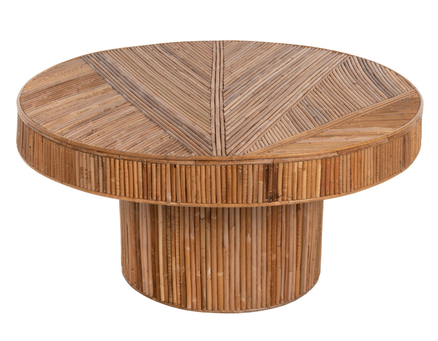 ΤΡΑΠΕΖΙ ΣΑΛΟΝΙΟΥ GATSBY ΣΤΡΟΓΓΥΛΟ HM9651 RATTAN ΧΡΩΜΑ ΦΥΣΙΚΟ Φ100x50Y εκ.