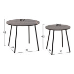 ΤΡΑΠΕΖΙΑ ΣΑΛΟΝΙΟΥ 2ΤΜΧ CUPPER HM9878.13 ΜΕΛΑΜΙΝΗ ΜΑΥΡΟ ΜΑΡΜΑΡΟ-ΜΑΥΡΟ ΜΕΤΑΛΛΟ