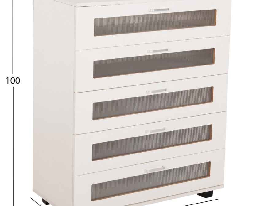 ΣΥΡΤΑΡΙΕΡΑ ΜΕΛΑΜΙΝΗΣ THORGAN HM9881.03 5 ΣΥΡΤΑΡΙΑ-ΛΕΥΚΟ ΧΡΩΜΑ 80Χ40Χ100Υεκ
