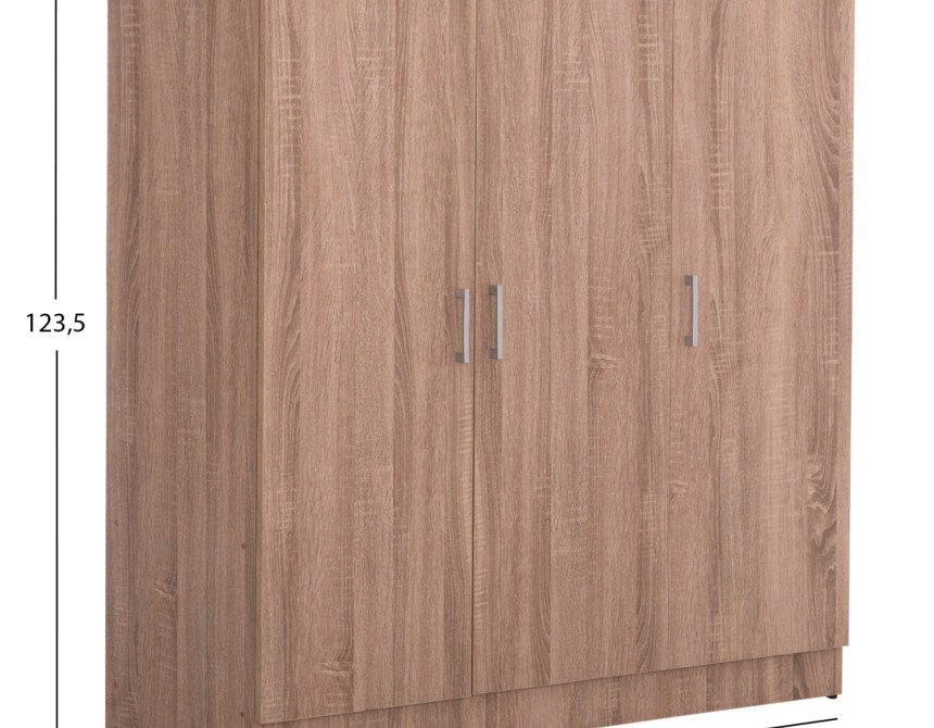 ΝΤΟΥΛΑΠΑ 3ΦΥΛΛΗ ΜΕ ΡΑΦΙΑ BAILEY HM2482.01 SONAMA OAK ΜΕΛΑΜΙΝΗ 120-116x40x123,5Υεκ.