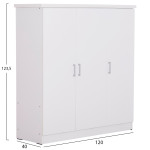 ΝΤΟΥΛΑΠΑ 3ΦΥΛΛΗ ΜΕ ΡΑΦΙΑ BAILEY HM2482.02 ΛΕΥΚΗ ΜΕΛΑΜΙΝΗ 120-116x40x123,5Υεκ.