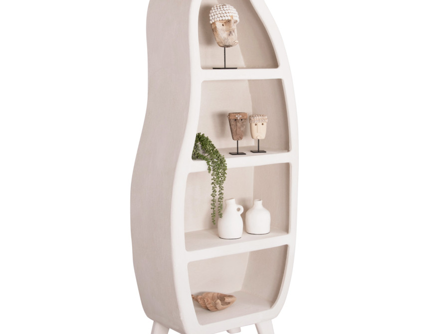 ΡΑΦΙΕΡΑ ΣΕΙΡΑ SANTORINI HM18067 MDF ΣΕ ΥΠΟΛΕΥΚΟ ΧΡΩΜΑ 80x38x196Υεκ.