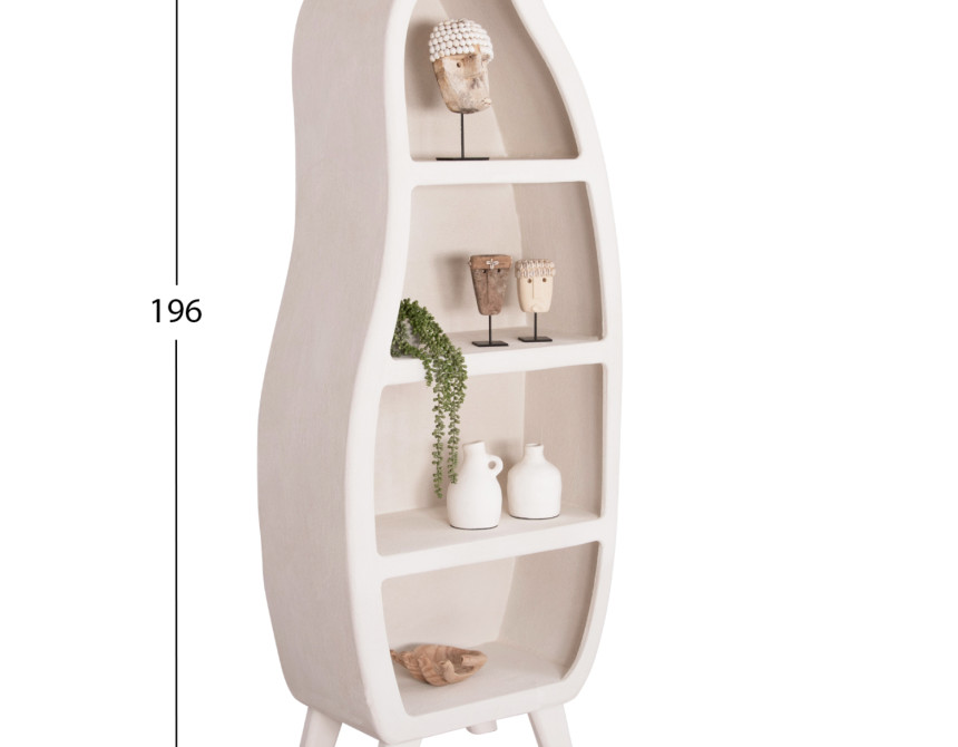 ΡΑΦΙΕΡΑ ΣΕΙΡΑ SANTORINI HM18067 MDF ΣΕ ΥΠΟΛΕΥΚΟ ΧΡΩΜΑ 80x38x196Υεκ.