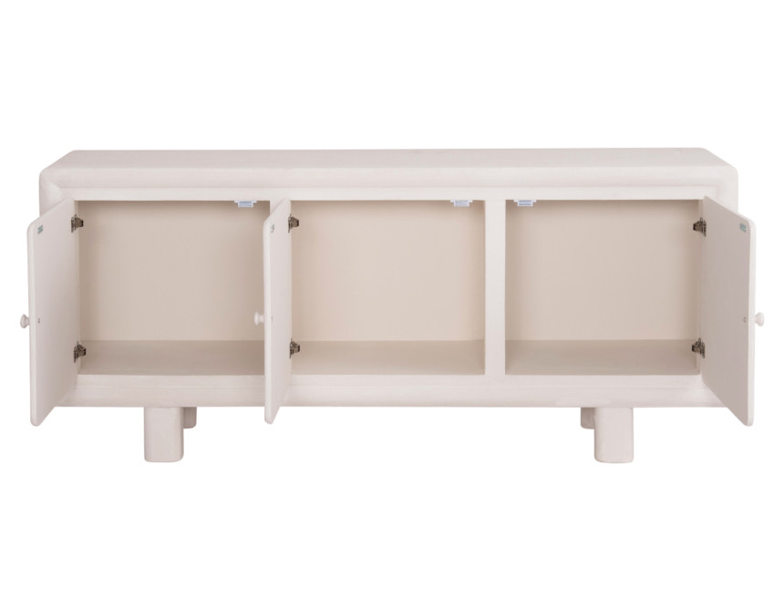 ΜΠΟΥΦΕΣ ΣΕΙΡΑ SANTORINI HM18068 MDF ΣΕ ΥΠΟΛΕΥΚΟ ΧΡΩΜΑ-3 ΠΟΡΤΕΣ 140x38x64Υεκ.