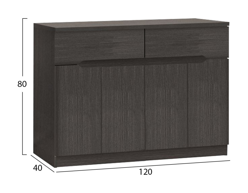 ΜΠΟΥΦΕΣ JOLENE HM2234.01 2 ΣΥΡΤΑΡΙΑ & 4 ΠΟΡΤΕΣ ZEBRANO 120X40X80εκ.