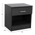 ΚΟΜΟΔΙΝΟ ΜΕ 1 ΣΥΡΤΑΡΙ LANEY ZEBRANO 45x35,5x47Υ εκ. HM2345.02