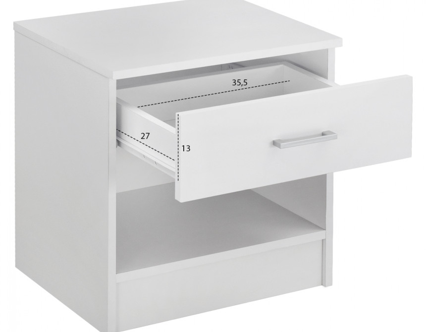 ΚΟΜΟΔΙΝΟ ΜΕ 1 ΣΥΡΤΑΡΙ LANEY ΛΕΥΚΟ HM2345.05 45x35,5x47 εκ.