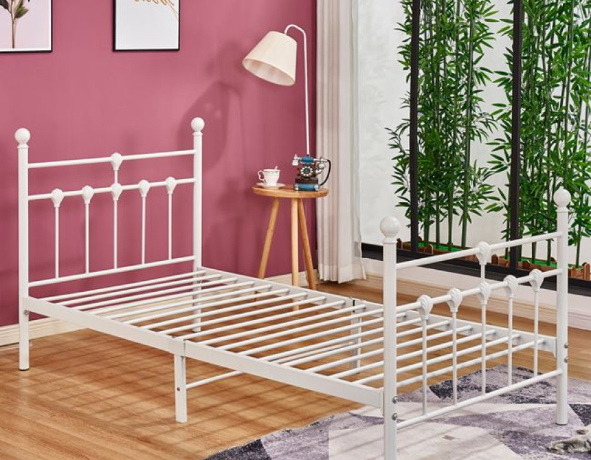 ΚΡΕΒΑΤΙ ΜΕΤΑΛΛΙΚΟ JACINDA 90x190 εκ. ΛΕΥΚΟ ΧΡΩΜΑ HM574.02