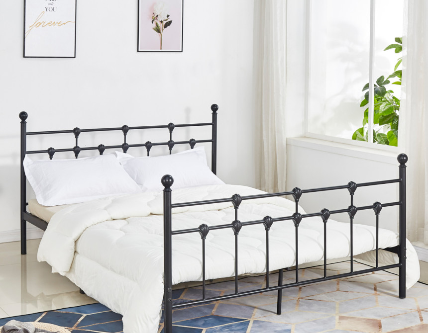 ΚΡΕΒΑΤΙ ΜΕΤΑΛΛΙΚΟ JACINDA 150x200 εκ. ΜΑΥΡΟ ΧΡΩΜΑ HM575.01