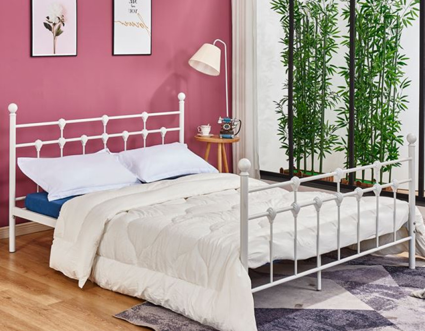 ΚΡΕΒΑΤΙ ΜΕΤΑΛΛΙΚΟ JACINDA 150x200 εκ. ΛΕΥΚΟ ΧΡΩΜΑ HM575.02