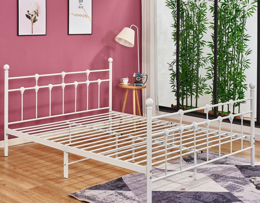 ΚΡΕΒΑΤΙ ΜΕΤΑΛΛΙΚΟ JACINDA 150x200 εκ. ΛΕΥΚΟ ΧΡΩΜΑ HM575.02